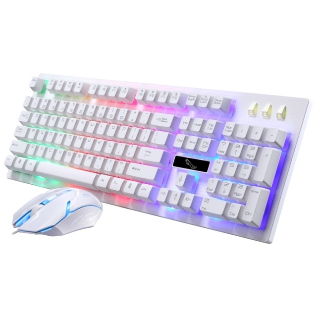 ZGB G20 1600 DPI Professional Wired RGB Backlight Mechanical Feel Suspension Keyboard + Optical Mouse Kit for Laptop, PC