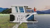 Maison conteneur préfabriquée de luxe 40 pieds, design capsule spatiale moderne, structure en acier respirante, hôtels, villa avec cuisine 20 pieds
