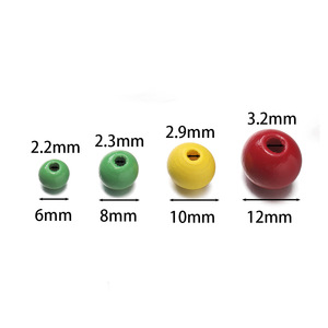 Perles rondes en bois de hêtre de couleurs mélangées 6 8 10 12 mm pour la fabrication de bijoux, accessoires DIY, vente en gros en vrac - Product Image 2