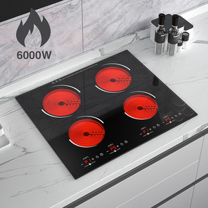 Table de cuisson <span class=keywords><strong>vitrocéramique</strong></span> encastrable 60 cm à 4 brûleurs, commande tactile, 9 niveaux de puissance, avec sécurité enfant, CE RoHS, directement de l'usine - Product Image 1