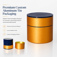 Boîtes en aluminium mat doré de qualité alimentaire pour café protéiné, thé matcha en poudre, avec couvercles, personnalisables, marque privée, 30g, 50g, 60*60mm