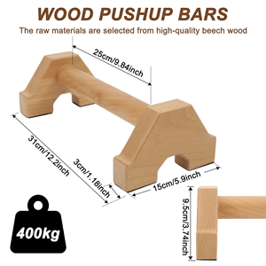CZ Wooden Fitness Equipment Arm Exercise <b>Strength</b> <b>Training</b> Wooden Handle Wooden Push up Stand Wooden Parallettes Wood Pushup Bar - Product Image 2