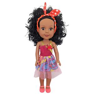 Muñecas Negras de Vinilo y Silicona para Niñas Afroamericanas de 32 cm con Pelo Rizado, Juguete de Moda Personalizado al por Mayor 2024 - Product Image 3