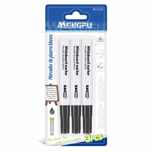 Set 10 <b>Pens</b>/<b>Box</b> Non-Toxic Low Odor Whiteboard Markers Black Office School Wholesale Mengfu Brand Model M-0159 Made in China - Product Image 2