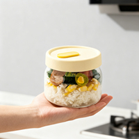 Bol en verre borosilicate rond, léger, anti-fuite, pour salade, idéal pour les pique-niques