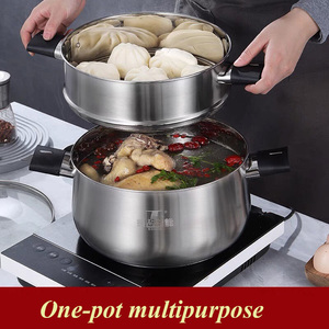 Couscoussier Zhenneng Prix Usine Inox 304, Outil de Cuisson Ménager, Marmite Vapeur à Soupe, Faitout en Acier Inoxydable 26cm - Product Image 4