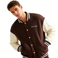 Desain Jaket Baseball Varsity Kampus Musim Dingin Anda Sendiri, Jaket Bomber Streetwear Bordir Kustom untuk Wanita dan Pria