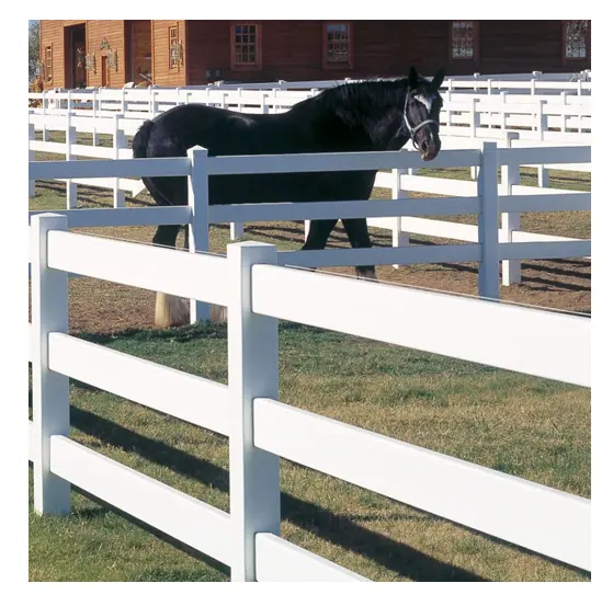 Customized Two/Three/Four Rails PVC Horse Fence, Ranch Fence With Gate