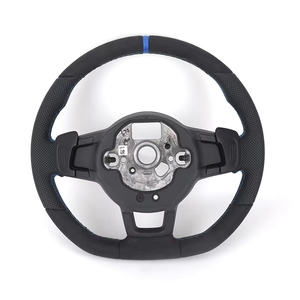 พวงมาลัยหนังแบบเจาะรูครึ่งวง รุ่น <span class=keywords><strong>R</strong></span> <span class=keywords><strong>Line</strong></span> สำหรับรถยนต์ VW Golf 5 6 7 <span class=keywords><strong>R</strong></span> MK5 6 7 <span class=keywords><strong>Polo</strong></span> CC B6 B7 - Product Image 1