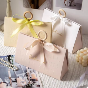 Bolsas de Papel Ecológicas de Lujo para Dulces de Boda, Venta al por Mayor, con Lazo Impreso Personalizado, Accesorios para el Cabello - Product Image 2
