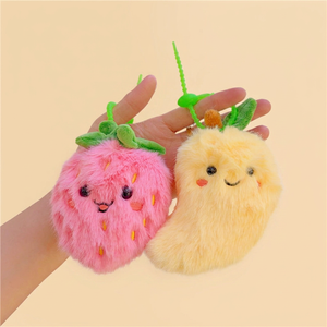 Portachiavi in peluche personalizzato a forma di frutta, all'ingrosso, simpatico giocattolo imbottito a forma di mango e ananas, ciondolo morbido a forma di animale per regali di nozze e bomboniere - Product Image 3