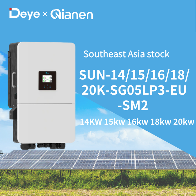 For SUN-14/15/16/18/20K-SG05LP3-EU-SM2 Three Phase Triple deye Hybrid Inverter 14-20KW Low Voltage Battery IP65 Protection