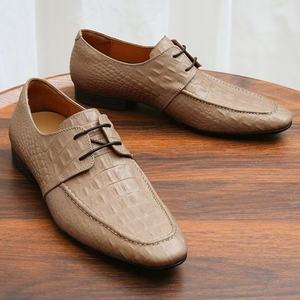 High-quality Genuine Leather Men's High Top Lace-up <b>Shoes</b> with Rubber Outsole for Wholesale - Product Image 6