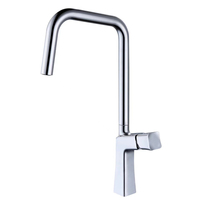 Robinet de cuisine thermostatique en laiton à poignée unique, finition polie chaude/froide, douchette à tirette, garantie de 5 ans, hôtels à trou unique