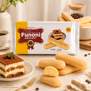 200g Biscuits Finger Biscuits Ladyfingers pour Tiramisu, Mousse DIY, Décoration de Gâteaux, Fournitures de Pâtisserie Artisanale, Dessert, <span class=keywords><strong>Biscuit</strong></span> pour Décoration de Cupcakes - Product Image 1