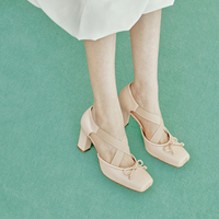 Chaussures de ballet tendance en cuir véritable, à talon ultra-haut et épais, avec bande en caoutchouc creuse, style sexy et original, pour l'extérieur