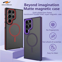 Étui de téléphone magnétique en PC à effet mat de luxe pour Samsung Galaxy S26 S25 S24 S23 Ultra Plus, compatible avec la charge sans fil, coque antichoc
