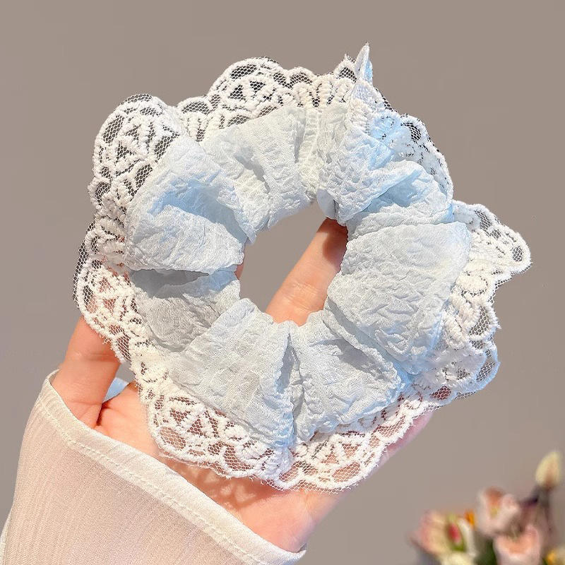 1 bandeau bleu en dentelle