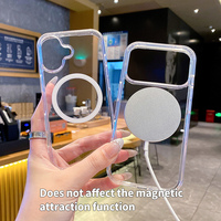 Casing ponsel bening magnetik, casing ponsel kantung udara transparan untuk iPhone 17 16 Pro Max 15 Plus 14 13 12 11