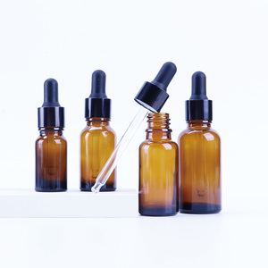 Flacon compte-gouttes en verre brun personnalisé, flacon pour huiles essentielles, aromathérapie, cosmétiques, contenant vide avec pipette en verre - Product Image 1