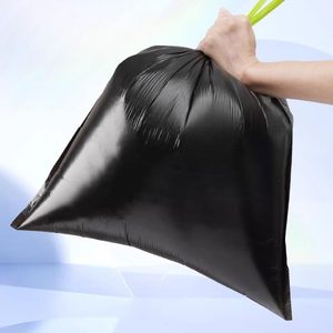 ถุงขยะสีดำแบบหนา มีเชือกผูก ยี่ห้อ HuamaohengchunHousehold ขนาด 4-5 แกลลอน 17.7x17.7 นิ้ว 1 ม้วน 50 ใบ - Product Image 5