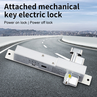 Serrure à pêne magnétique électrique Serrure de porte électronique Serrure à mortaise électromagnétique avec cylindre à clé Retard de temps NO Type Fail Secure