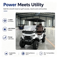 Voiturette de golf électrique Falcon H4+2, 4 places, rehaussée, pour la chasse, vente en gros d'usine chinoise, voiturette de golf tout-terrain