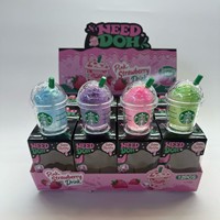 Jouet Squishy en PVC Transparent Thème Thé Boba, Boule Anti-Stress à Remontée Lente en Sucre de Malt, Jouet Sensoriel Fidget, Coffret Cadeau