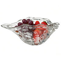 Vente en gros d'ornements décoratifs en verre faits à la main en forme de conque, bol multifonction en verre en forme de coquillage, boîte à bijoux en forme de conque