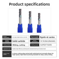 Zhuzhou berlian PGMH seri PGMH-4R dilapisi karbida 4-seruling lurus Shank Arc End Mill CNC alat penggilingan pemotong
