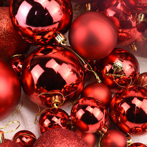 Le plus récent galvanisé 3/4/5/6/8cm baril miroir boule en plastique décorations d'arbre de noël pour la saint-valentin - Product Image 4