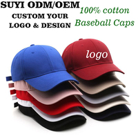 Casquette de baseball unisexe en coton pur de haute qualité, chapeau uni réglable avec support arrière, broderie et impression de logo personnalisés