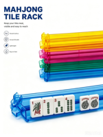 Support de tuiles de mahjong en acrylique transparent moderne, ensemble de bâtons de poussée, accessoires de mahjong colorés disponibles, table de jeu de mahjong américaine