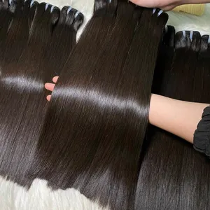 Venta al por mayor de cabello de un solo donante 100% sin procesar cutícula alineada de hueso crudo mechones de cabello liso proveedor