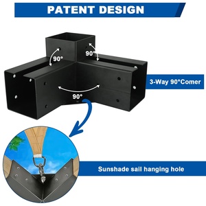 Kit de supports de pergola 4'' x 4'' 90 °   Support d'angle et base de poteau en acier robuste pour pergola, idéal pour patio et terrasse - Product Image 4