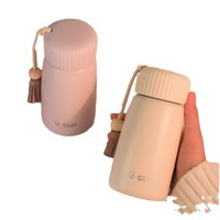 Grossiste Mini bouteille d'eau potable portable de 250ml en acier inoxydable 304 avec isolation sous vide Poignée de bouteille d'eau en gel de silice