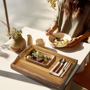 Plateau de lit pliable en bois massif, table à manger pour hôtel, café ou thé - Product Image 2