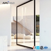 Nouvelle arrivée : Porte pivotante à cadre fin, porte d'entrée intérieure moderne avec verre