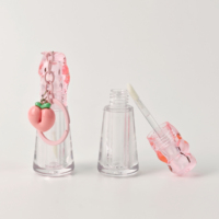 Tube en plastique transparent rechargeable pour brillant à lèvres et rouge à lèvres, 2 ml, faible MOQ, en stock, emballage cosmétique personnalisé avec logo et porte-clés