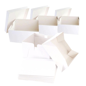 Papier carte personnalisé blanc uni papier d'emballage du désert boîte à gâteaux <span class=keywords><strong>de</strong></span> boulangerie avec fenêtre en plastique - Product Image 4