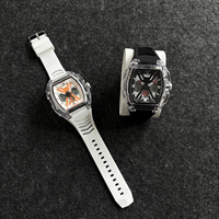 Montre à quartz au design créatif avec boîtier transparent, bracelet en silicone, montre de sport, montre numérique avancée pour homme, style mécanique pour homme