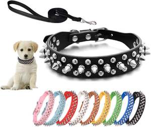 <span class=keywords><strong>Collar</strong></span> de cuero duradero para cachorros, <span class=keywords><strong>collar</strong></span> de entrenamiento con pinchos afilados para perros, collares con pinchos - Product Image 6