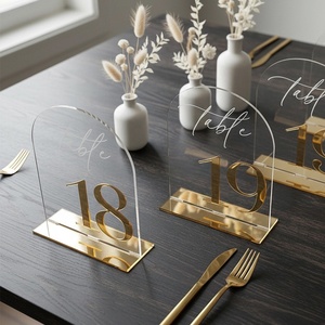 Luxuriöser <span class=keywords><strong>5x7</strong></span> Zoll Transparenter Acryl-Tischnummernständer für Hochzeitsplätze - Product Image 2