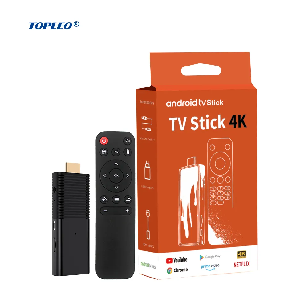 Topleo 2.4G wifi tv stick usb smart android 10 4k hd android box 9.0 10.0 With Alexa Voice Tv Stick 4k