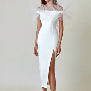 Ocstrade gasa malla lado Blanco vendaje Vestidos para mujeres sin mangas Casual Bodycon vestidos mujeres señora elegante fiesta noche