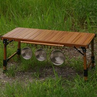 Profitez de meubles d'extérieur de haute qualité Cafétéria Glamping Cadre en aluminium léger Simple Table de camping pliante extérieure IGT