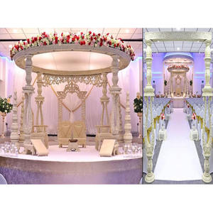 Impresionante boda de madera perla blanca Mandap boda de madera blanca platino Mandap de lujo perla blanca platino boda Mandap Reino Unido - Product Image 1