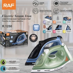 Plancha de Vapor Eléctrica RAF de 2400W con Vapor Vertical, Base de Cerámica y Control de Termostato Preciso - Product Image 3