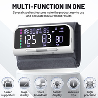 Monitor Tekanan Darah Portabel All in One, Tensiometer Digital, Monitor Tekanan Darah Lengan Atas, Dapat Diisi Ulang
