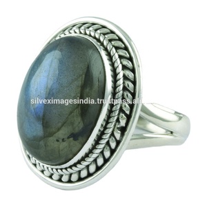 Bague de mariage et de fête classique en argent sterling 925 avec pierre de labradorite Royal-Look pour les bijoux de fiançailles en gros - Product Image 2